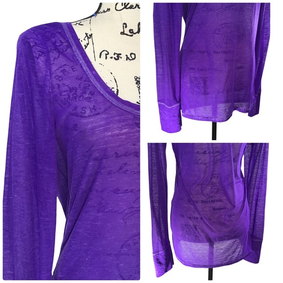 American Eagle Outfitters - Purple Burn-Out Long Sleeve Top - Large - Picture 9 of 11